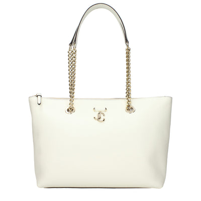 Jimmy Choo White Leather Shoulder Bag