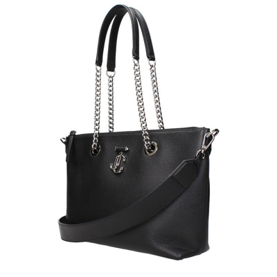Jimmy Choo Black Leather Shoulder Bag