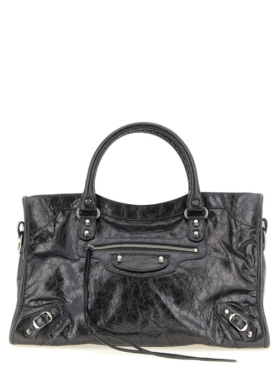 Balenciaga Silver Lamb Leather Handbag