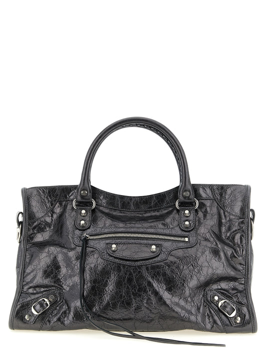 Balenciaga Silver Lamb Leather Handbag