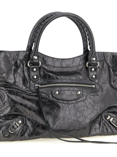 Balenciaga Silver Lamb Leather Handbag