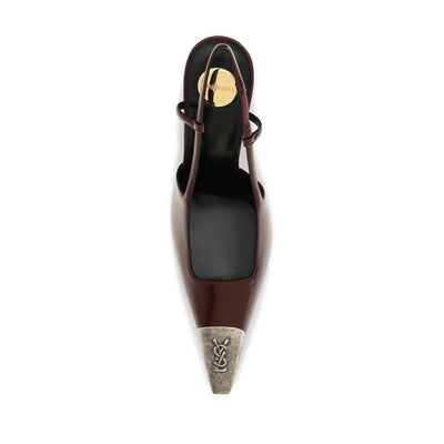 Saint Laurent Bordeaux Calf Leather Bos Taurus High Heel Pumps