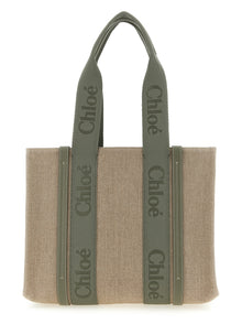 Chloé Bicolor Linen Tote Bag