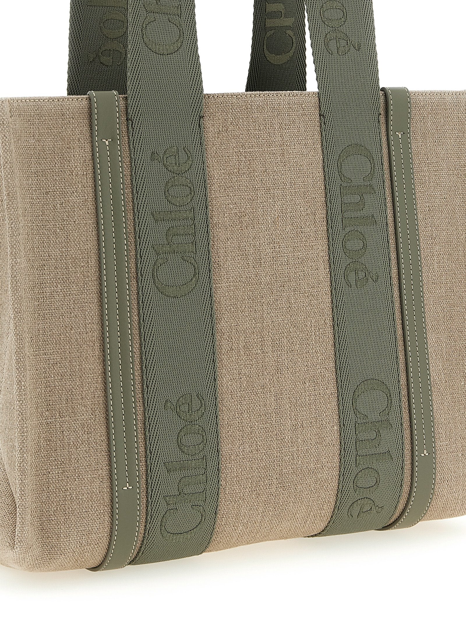 Chloé Bicolor Linen Tote Bag