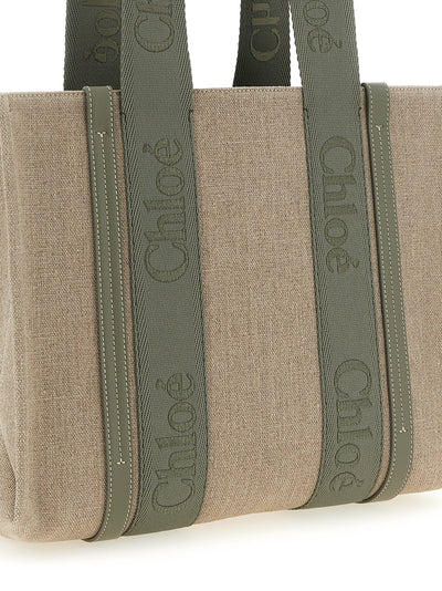Chloé Bicolor Linen Tote Bag