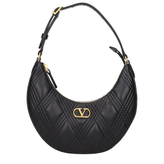 Valentino Garavani Black Leather Shoulder Bag