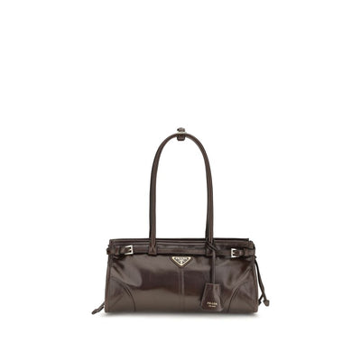 Prada Brown Calf Leather Bos Taurus Shoulder Bag
