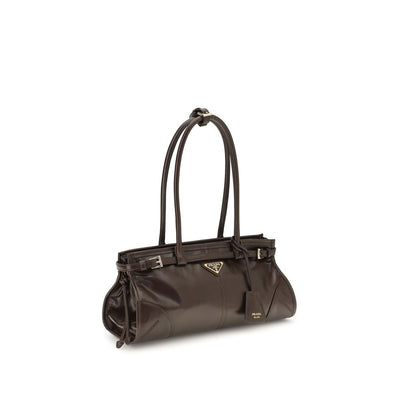 Prada Brown Calf Leather Bos Taurus Shoulder Bag