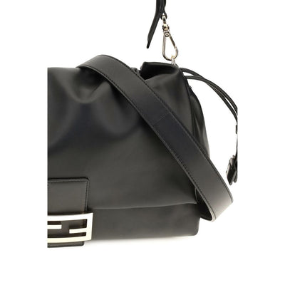 Fendi Black Calf Leather Bos Taurus Shoulder Bag