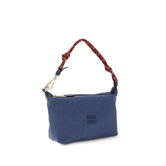 Miu Miu Blue Cotton Shoulder Bag