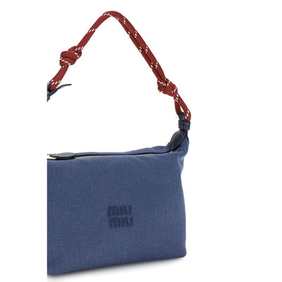 Miu Miu Blue Cotton Shoulder Bag