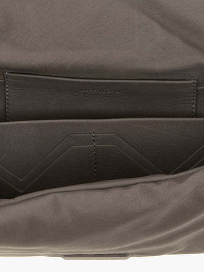 Rick Owens Gray Calfskin Clutch Bag
