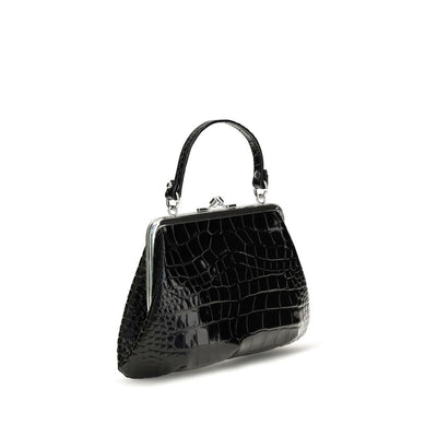 Vivienne Westwood Black Calf Leather Bos Taurus Shoulder Bag