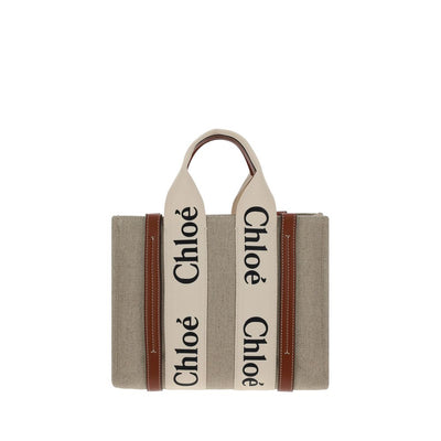Chloé Brown Linen Handbag