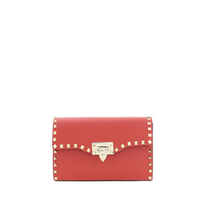 Valentino Garavani Red Calf Leather Bos Taurus Shoulder Bag