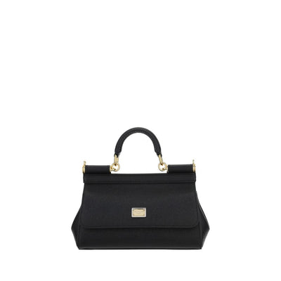 Dolce & Gabbana Black Calf Leather Bos Taurus Handbag