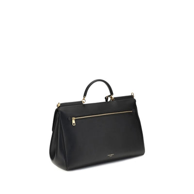 Dolce & Gabbana Black Calf Leather Bos Taurus Shoulder Bag