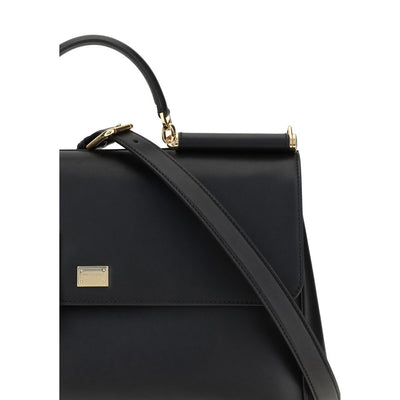 Dolce & Gabbana Black Calf Leather Bos Taurus Shoulder Bag