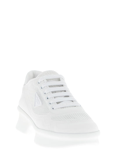 Prada White Polyester Athletic Sneakers