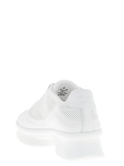 Prada White Polyester Athletic Sneakers