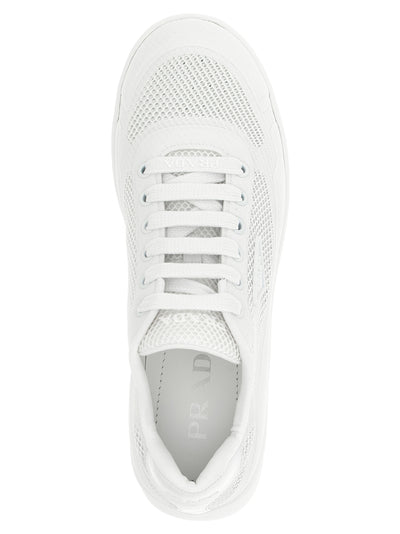 Prada White Polyester Athletic Sneakers