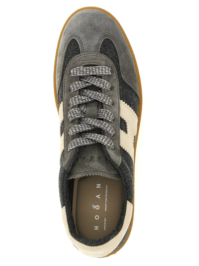 Hogan Gray Wool Platform Sneakers