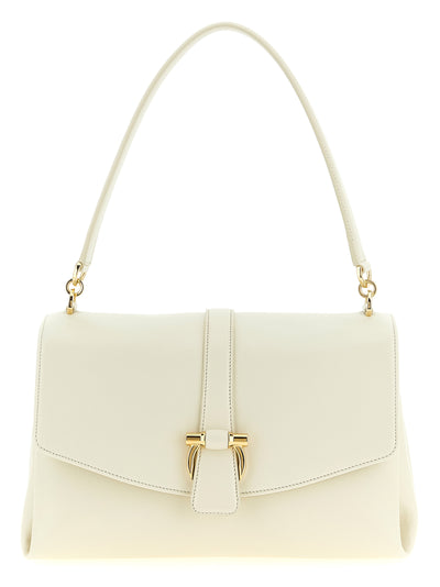Ferragamo White Calfskin Shoulder Bag