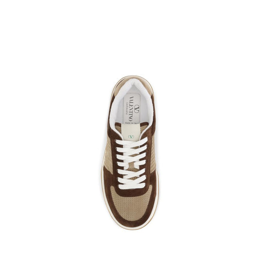 Valentino Garavani Brown Napa Leather / Calf Bos Taurus Low Top Sneakers