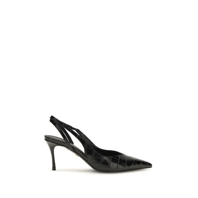 Ferragamo Black Calf Leather Bos Taurus Pumps