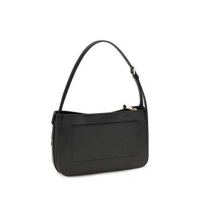Ferragamo Black Calf Leather Bos Taurus Shoulder Bag