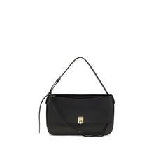 Ferragamo Black Calf Leather Bos Taurus Shoulder Bag