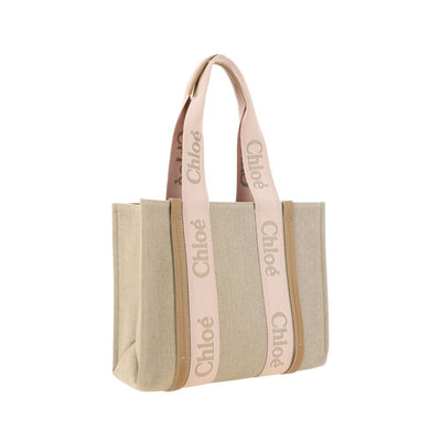 Chloé Brown Linen Shoulder Bag