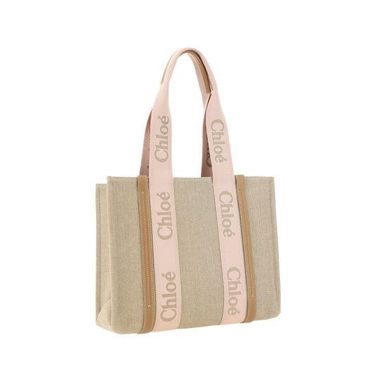 Chloé Brown Linen Shoulder Bag