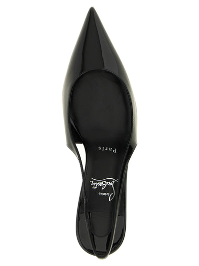 Christian Louboutin Black Calfskin Mid Heel Pumps