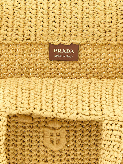 Prada Beige Raffia Tote Bag