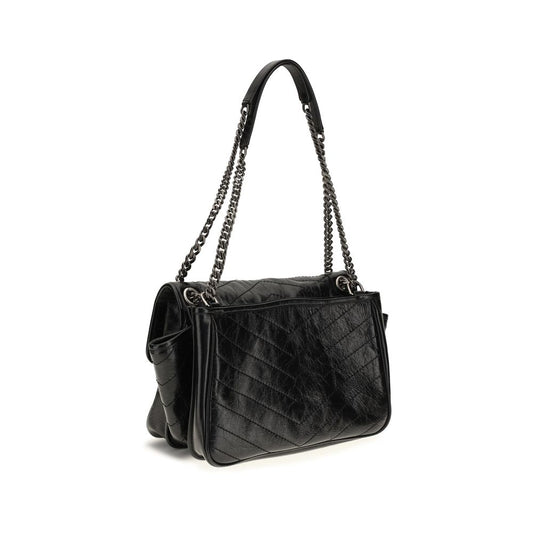 Saint Laurent Black Calf Leather Bos Taurus Shoulder Bag