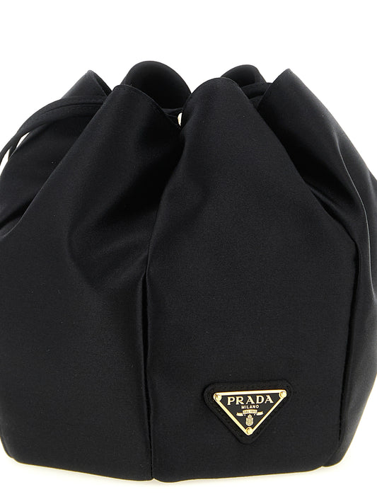Prada Black Viscose Shoulder Bag