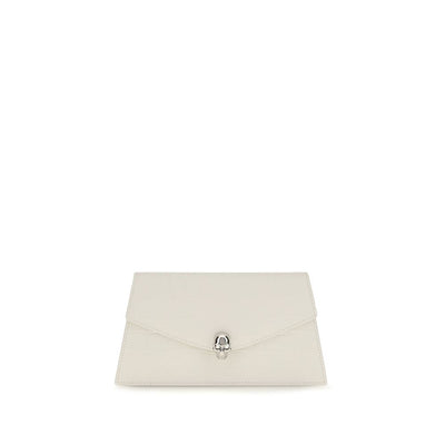 Alexander McQueen White Calf Leather Bos Taurus Clutch Bag