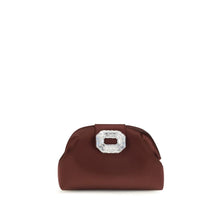 Amina Muaddi Bordeaux Satin Shoulder Bag
