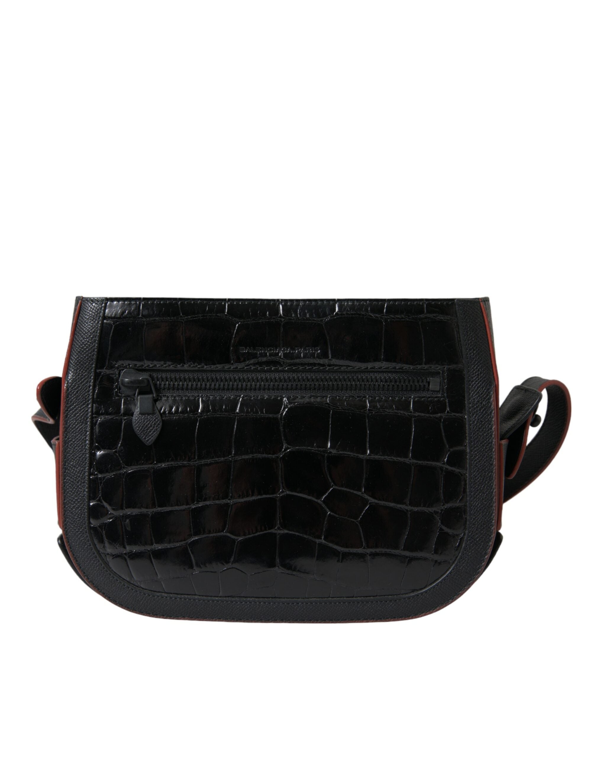 Balenciaga Black Exotic Leather Shoulder Crossbody Camera Bag