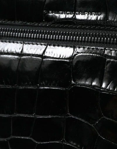 Balenciaga Black Exotic Leather Shoulder Crossbody Camera Bag