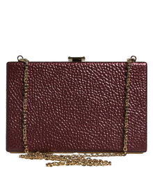 Dolce & Gabbana Maroon Leather Clutch Evening Crossbody Bag