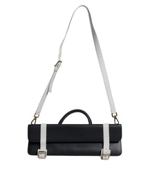 Dolce & Gabbana Blue White Calfskin Leather Crossbody Shoulder Bag