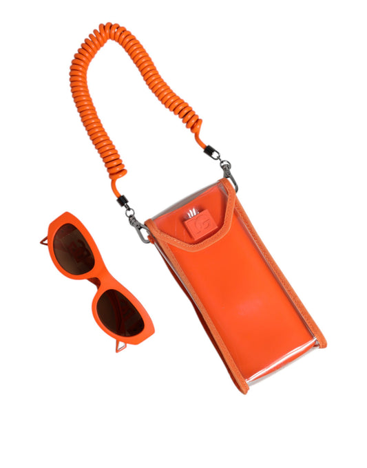 Dolce & Gabbana Orange Reborn To Live Oval Frame Logo Eyewear Sunglasses