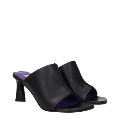 Stella McCartney Black Leather Stiletto Heel Sandals