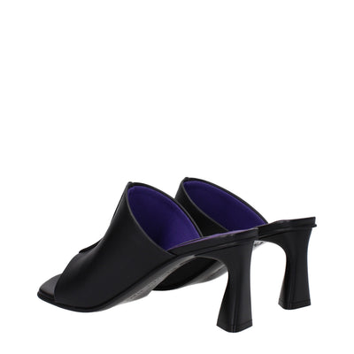 Stella McCartney Black Leather Stiletto Heel Sandals
