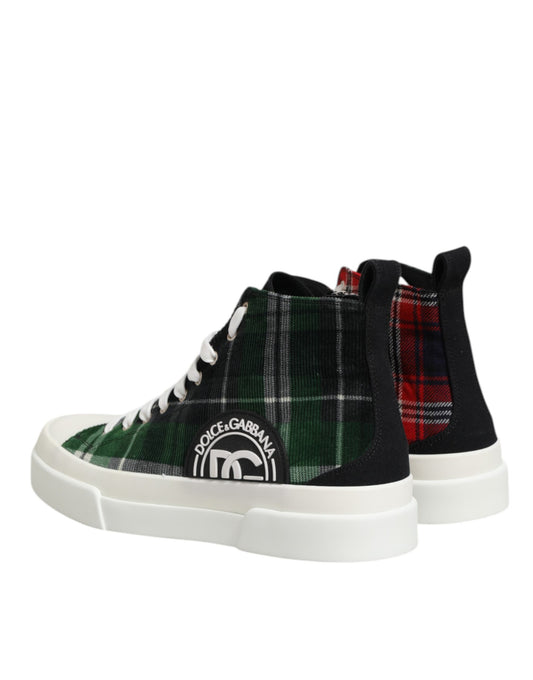 Dolce & Gabbana Multicolor Cotton High Top Men Sneakers Shoes
