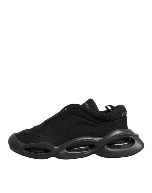 Dolce & Gabbana Black Lace Up Wave Low Top Men Sneaker Shoes