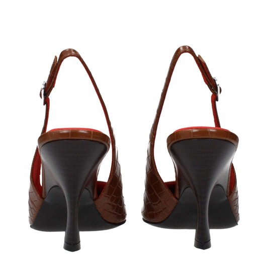 Stella McCartney Brown Leather High Heel Pumps