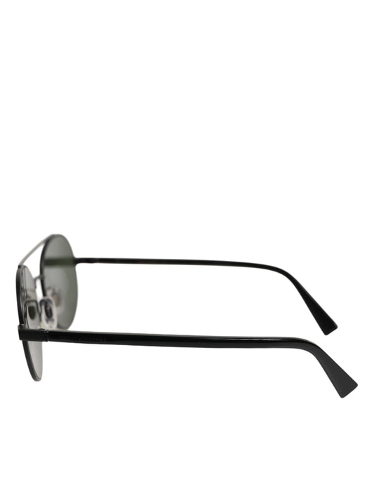 Dolce & Gabbana Matte Black Steel Frame Gray Lens Sunglasses
